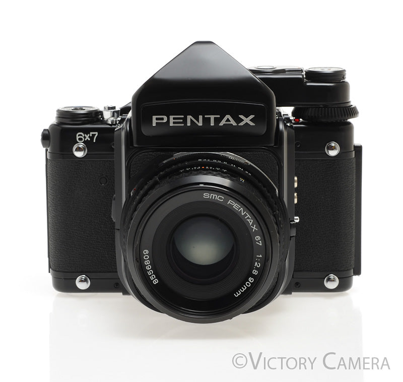 Pentax 6x7 67 MLU Camera w/ Metered Prism, 90mm f2.8 Lens -New Seals- [EXC+]