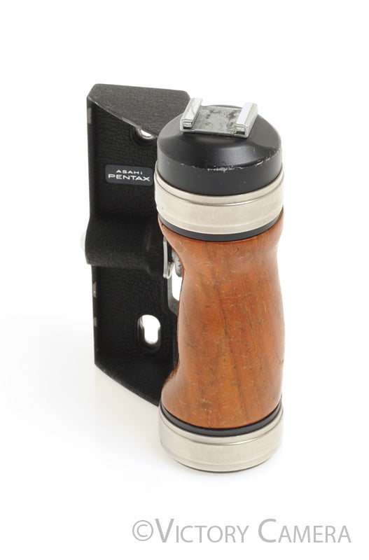 Pentax 67 6x7 67 MLU Left Hand Wooden Grip w/ Flash Shoe [EX] - Victory Camera