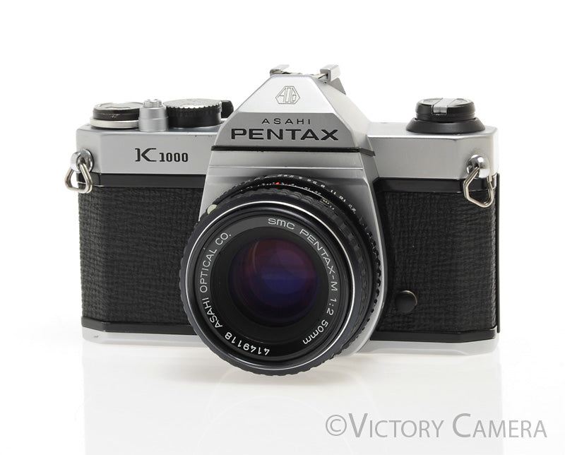 Pentax K1000 35mm Film Camera w/ 50mm f2 Lens -New Seals- [EXC+]