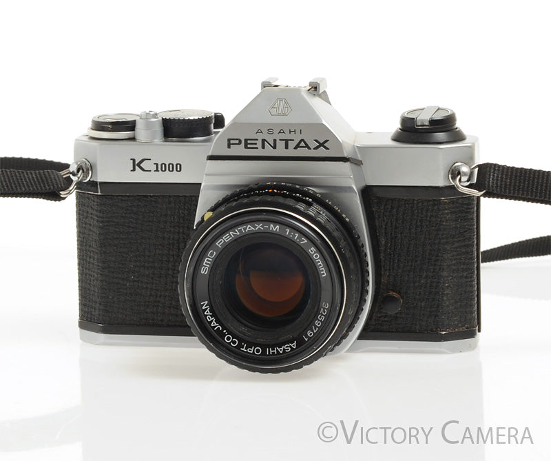 Pentax K1000 35mm Film Camera w/ 50mm f1.7 Lens -New Seals- [EXC-]