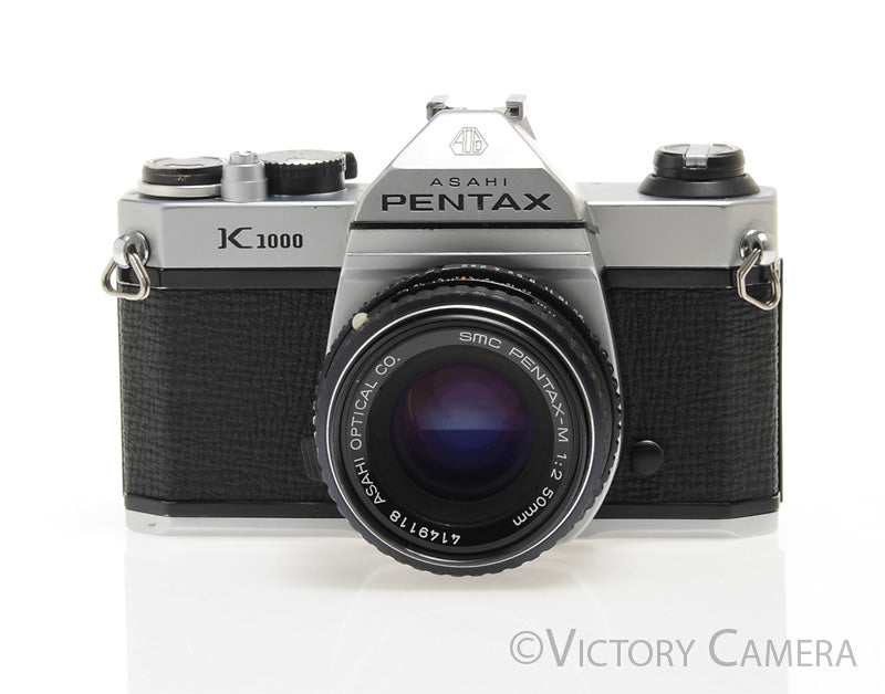 Pentax K1000 35mm Film Camera w/ 50mm f2 Lens -New Seals- [EXC+]