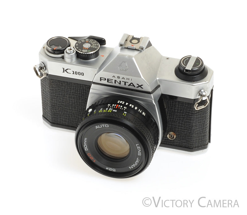 Pentax K1000 35mm Film Camera w/ 50mm f2  Lens -New Seals- [EXC]