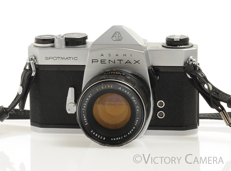 Pentax Spotmatic SP Chrome 35mm Camera 55mm f2 Lens -No Meter- [GOOD]