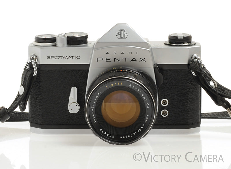 Pentax Spotmatic SP Chrome 35mm Camera 55mm f2 Lens -No Meter- [GOOD]