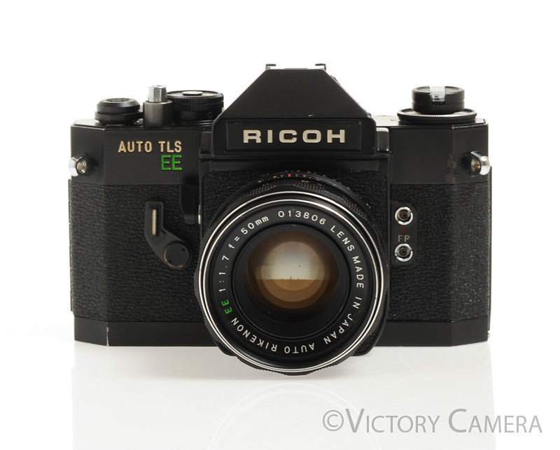 Ricoh Auto TLS EE Black 35mm SLR Film Camera w/ 50mm f1.7 Lens -No Meter- [EXC-] - Victory Camera