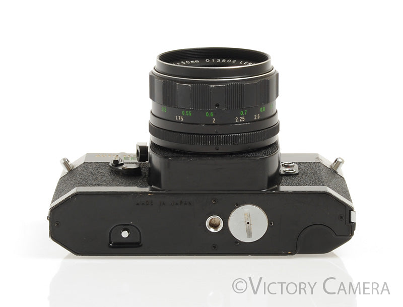 Ricoh Auto TLS EE Black 35mm SLR Film Camera w/ 50mm f1.7 Lens -No Meter- [EXC-] - Victory Camera