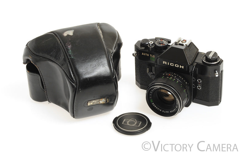 Ricoh Auto TLS EE Black 35mm SLR Film Camera w/ 50mm f1.7 Lens -No Meter- [EXC-] - Victory Camera