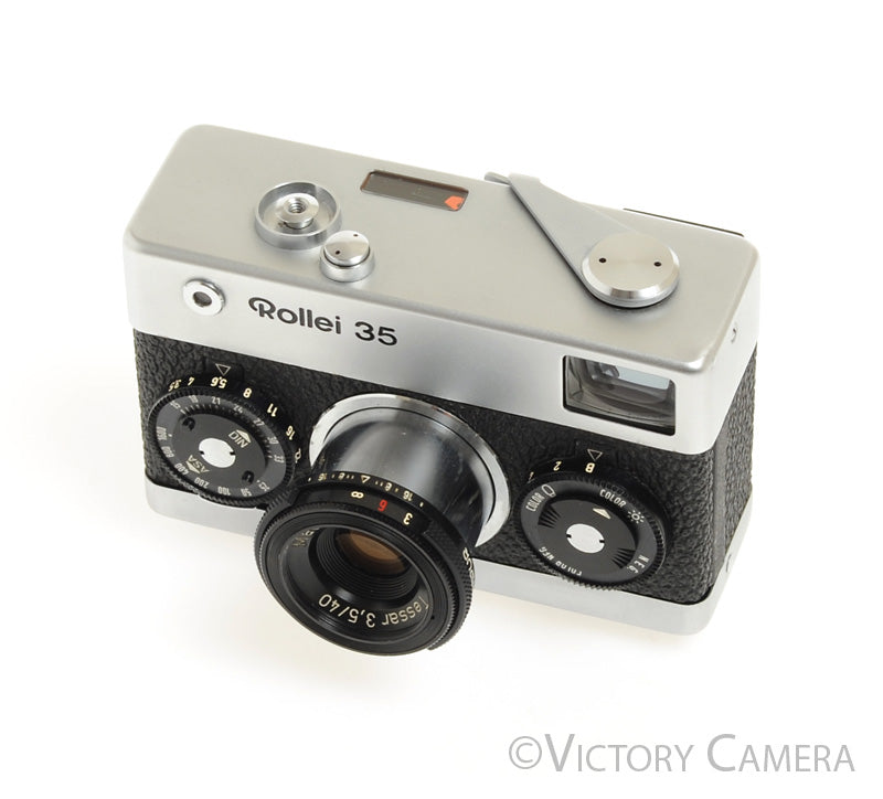 Rollei 35 40mm f3.5 Zeiss Tessar Chrome Camera -No Meter- [GOOD] - Victory Camera