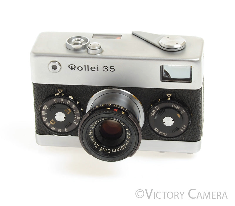 Rollei 35 Chrome 35mm Camera w/ 40mm f3.5 Tessar Lens -Good Meter- [EXC-] - Victory Camera