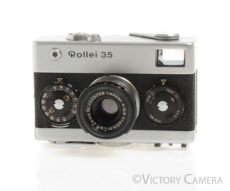 Rollei 35 Chrome 35mm Camera w/ 40mm f3.5 Tessar Lens -Good Meter- [EXC-] - Victory Camera