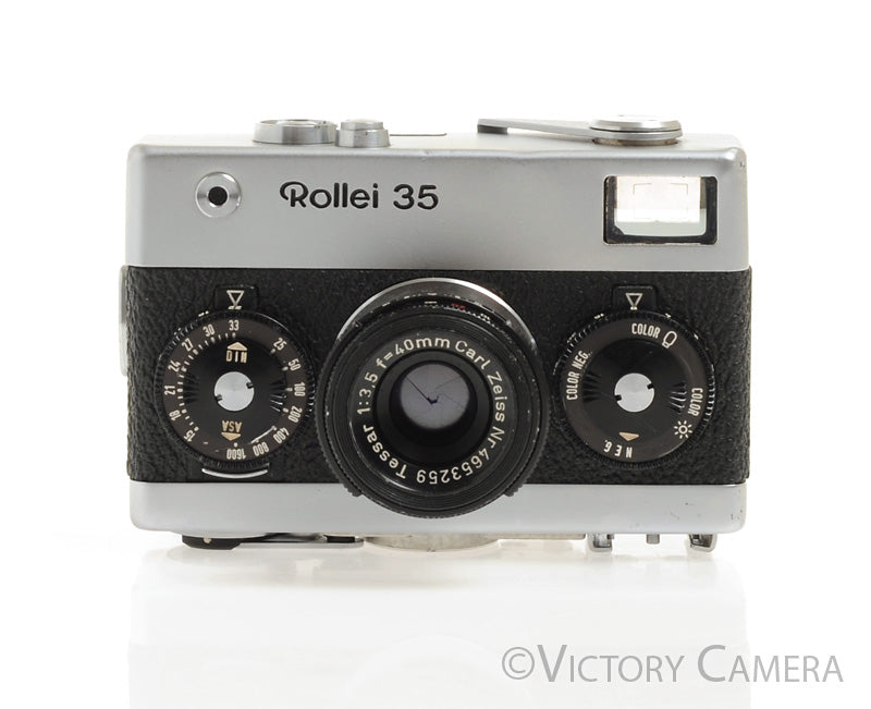 Rollei 35 40mm f3.5 Zeiss Tessar Chrome Camera -No Meter-  [Good] - Victory Camera