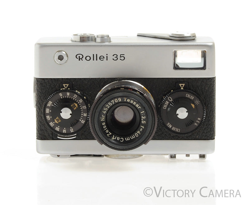 Rollei 35 Chrome 35mm Camera w/ 40mm f3.5 Tessar Lens -Good Meter- [EXC-] - Victory Camera