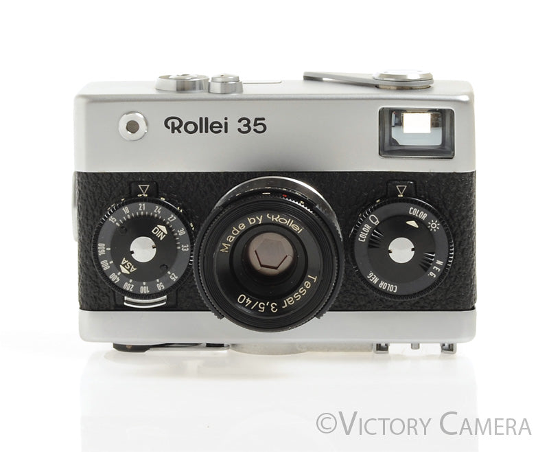 Rollei 35 40mm f3.5 Zeiss Tessar Chrome Camera -No Meter- [GOOD] - Victory Camera