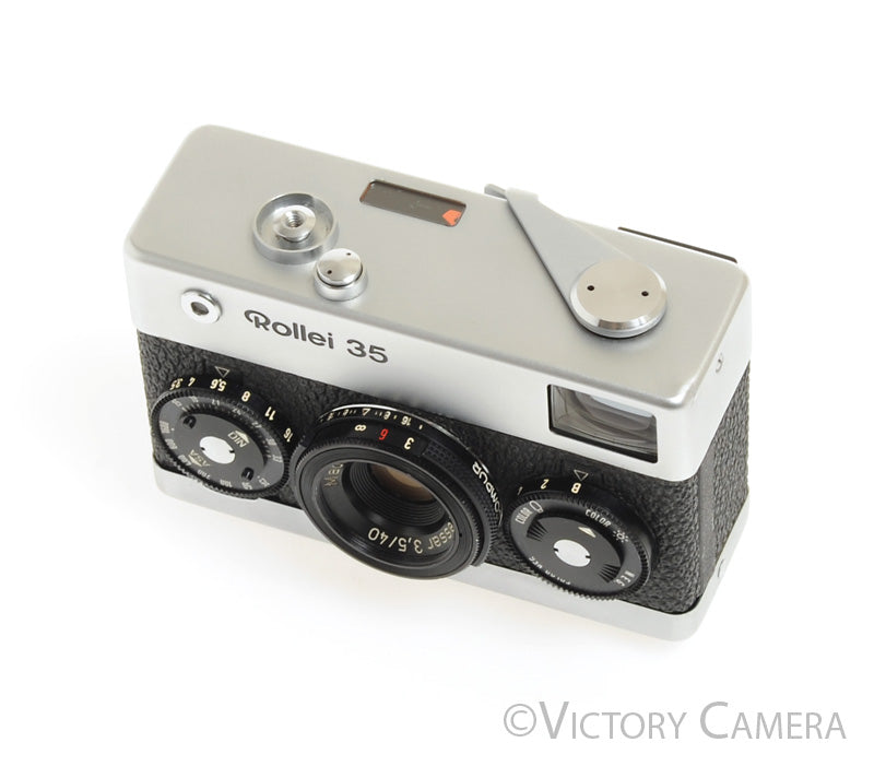 Rollei 35 40mm f3.5 Zeiss Tessar Chrome Camera -No Meter- [GOOD] - Victory Camera