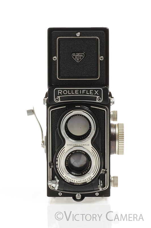 Rollei Rolleiflex T TLR Medium Format Film Camera w/ Zeiss 75mm F3.5 Lens [EX+] - Victory Camera