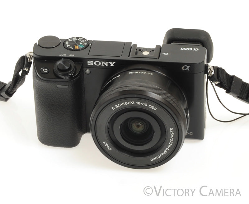 Sony a6000 24.3MP Black Mirrorless Camera Body w/ 16-50mm Lens [EXC+]