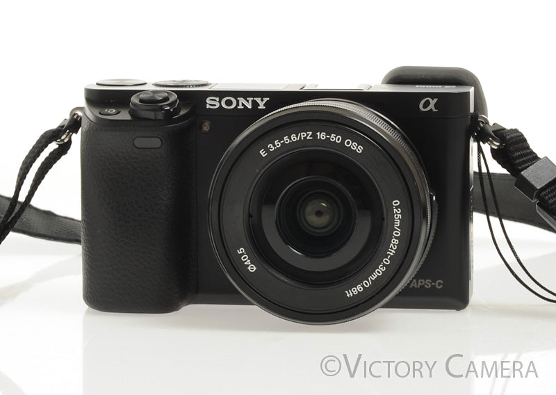 Sony a6000 24.3MP Black Mirrorless Camera Body w/ 16-50mm Lens [EXC+]