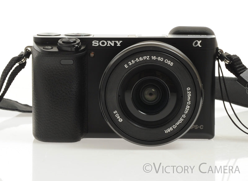 Sony a6000 24.3MP Black Mirrorless Camera Body w/ 16-50mm Lens [EXC+]