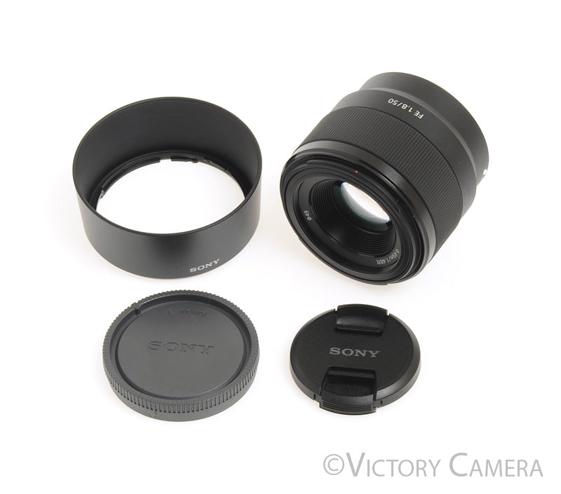 Sony FE 50mm f1.8 SEL50F18F Autofocus Prime Lens for E Mount w/ Shade [EXC+] - Victory Camera