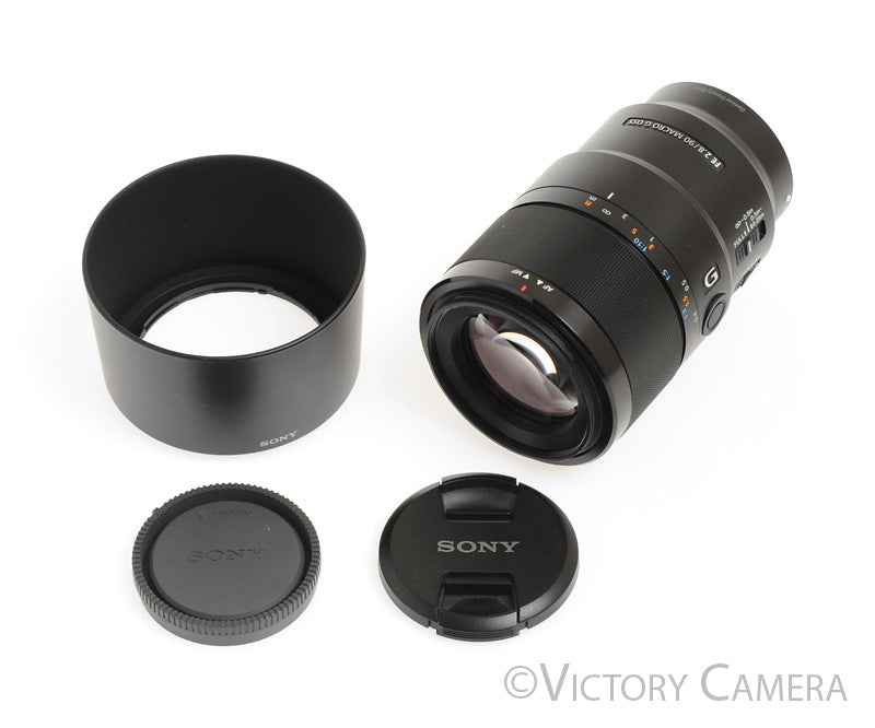 Sony FE 90mm f2.8 Macro G OSS Prime Lens for E Mount w/ Shade [MINT-] - Victory Camera