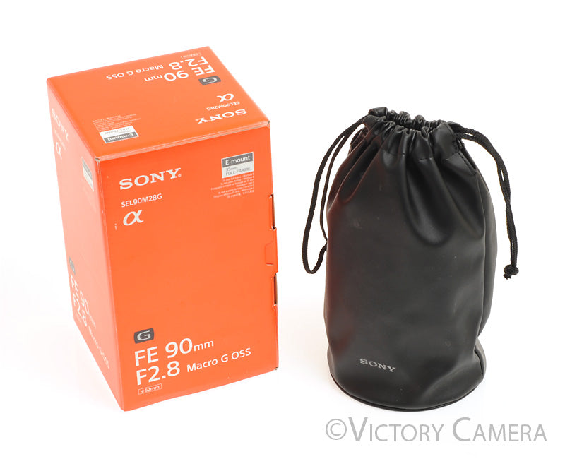 Sony FE 90mm f2.8 Macro G OSS Prime Lens for E Mount w/ Shade [MINT-] - Victory Camera