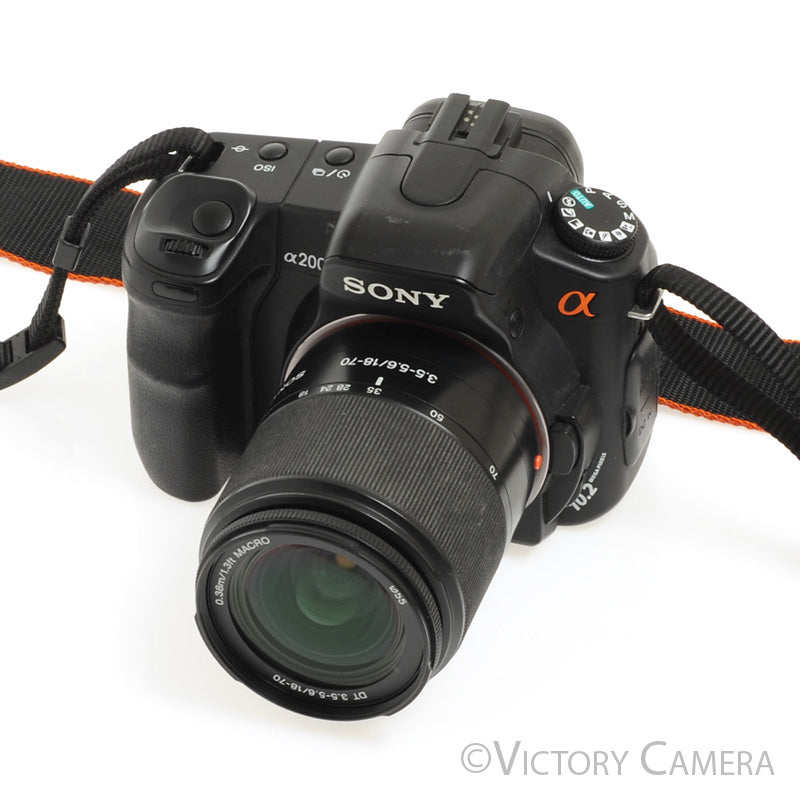 Sony Alpha A200 10.2MP Digital SLR Camera Body w/ 18-55mm Zoom Lens [EXC] - Victory Camera