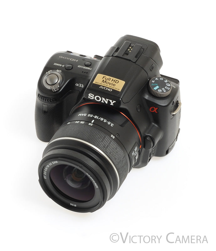 Sony A33 14.2MP Digital SLR Camera w/ 18-55mm Zoom Lens [EXC] - Victory Camera