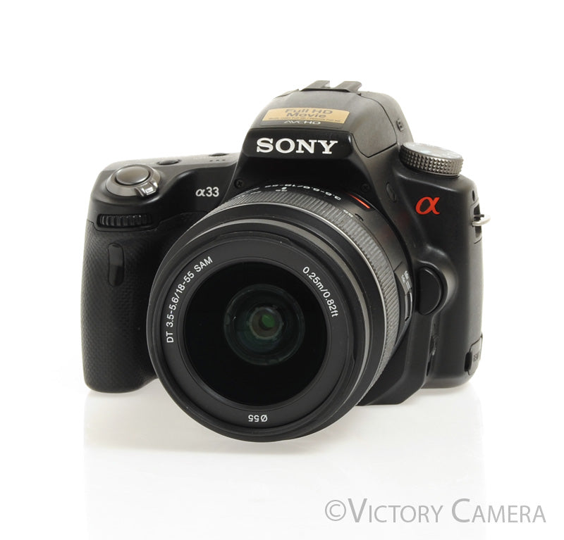 Sony A33 14.2MP Digital SLR Camera w/ 18-55mm Zoom Lens [EXC] - Victory Camera