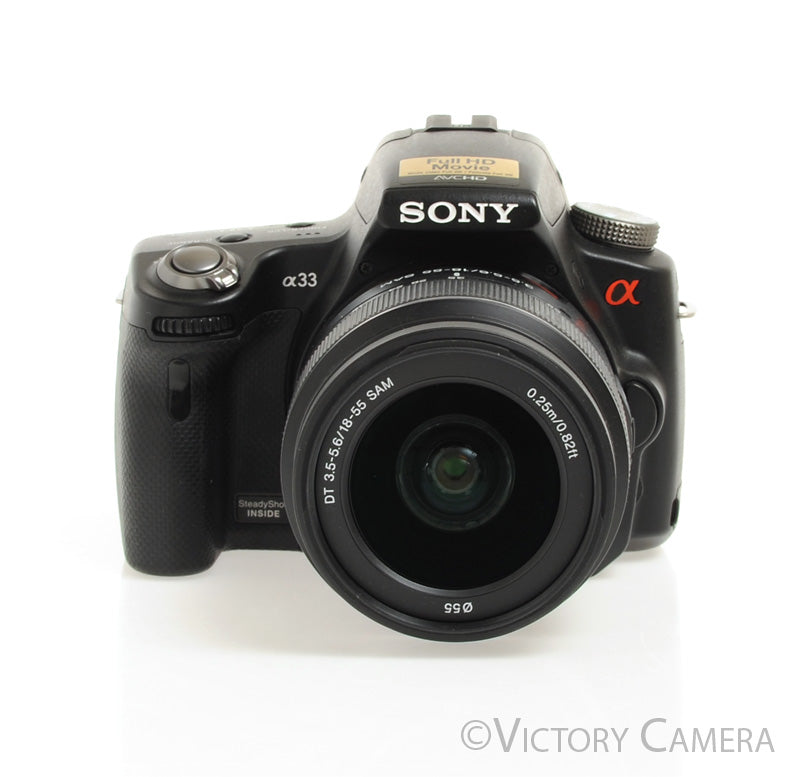 Sony A33 14.2MP Digital SLR Camera w/ 18-55mm Zoom Lens [EXC] - Victory Camera