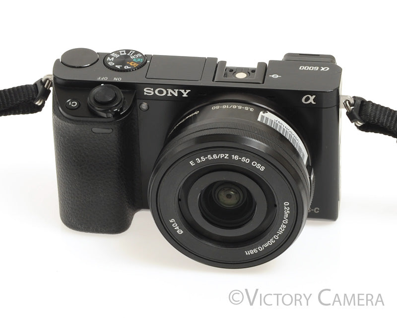 Sony a6000 24.3MP Black Mirrorless Camera Body w/ 16-50mm Lens [EXC+]