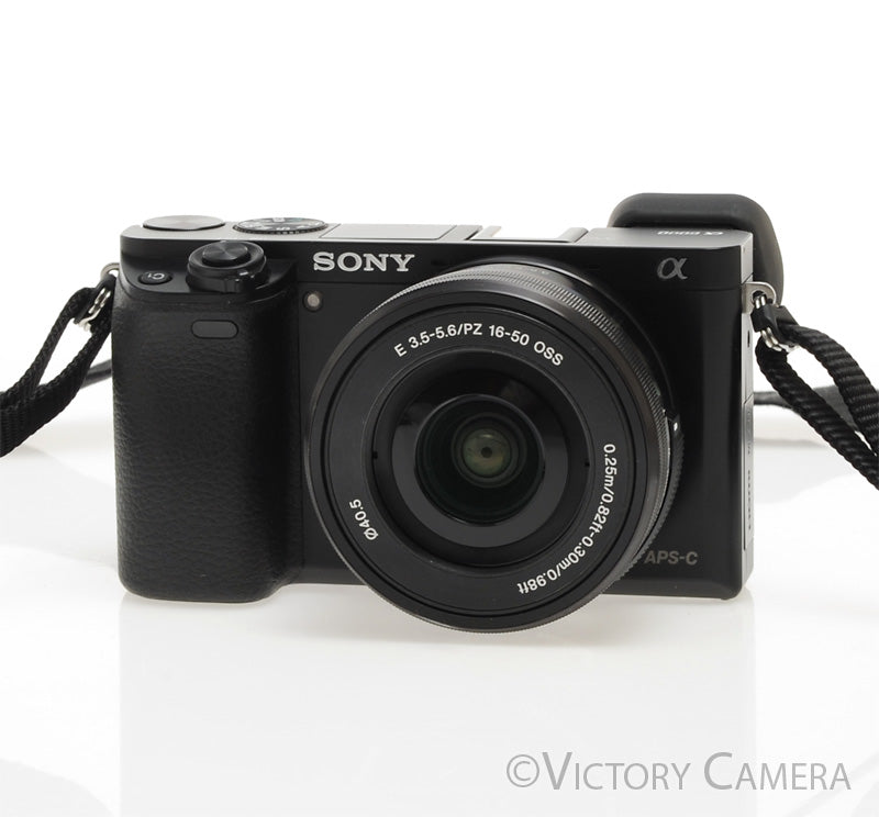 Sony a6000 24.3MP Black Mirrorless Camera Body w/ 16-50mm Lens [EXC]