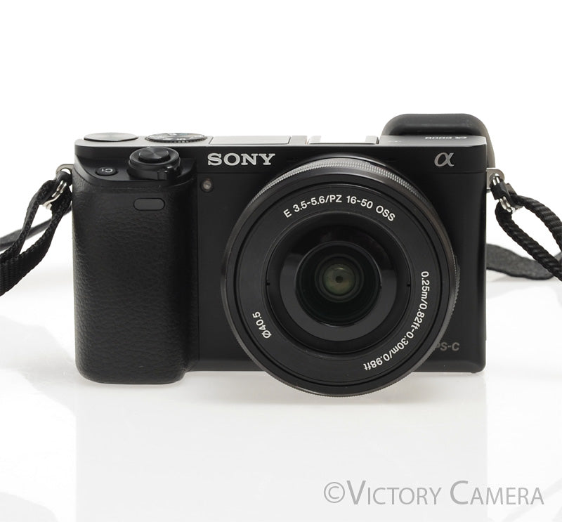 Sony a6000 24.3MP Black Mirrorless Camera Body w/ 16-50mm Lens [EXC]