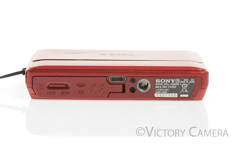 Sony Cyber-Shot DSC-TX100V Red 16.2MP Digital Point &amp; Shoot Camera [EXC-]