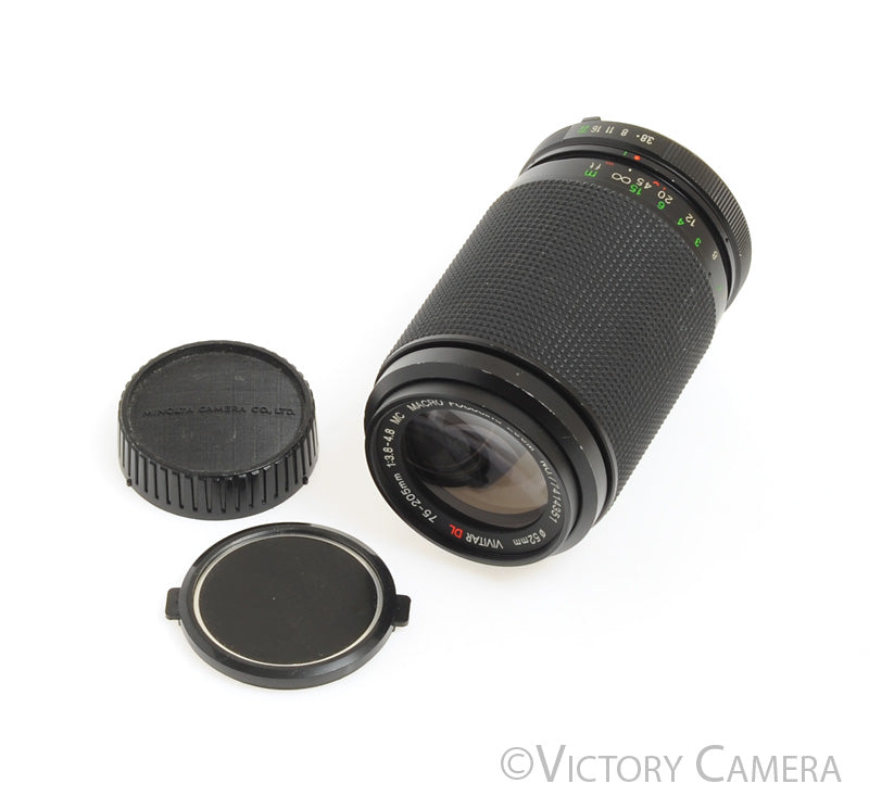 Vivitar DL 75-205mm f3.8-4.8 MC Macro Telephoto Lens for Minolta [EX+] - Victory Camera