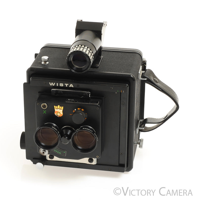 Wista 4x5 Passport Camera with Dual 130mm f5.6 Lenses [EX-] - Victory Camera