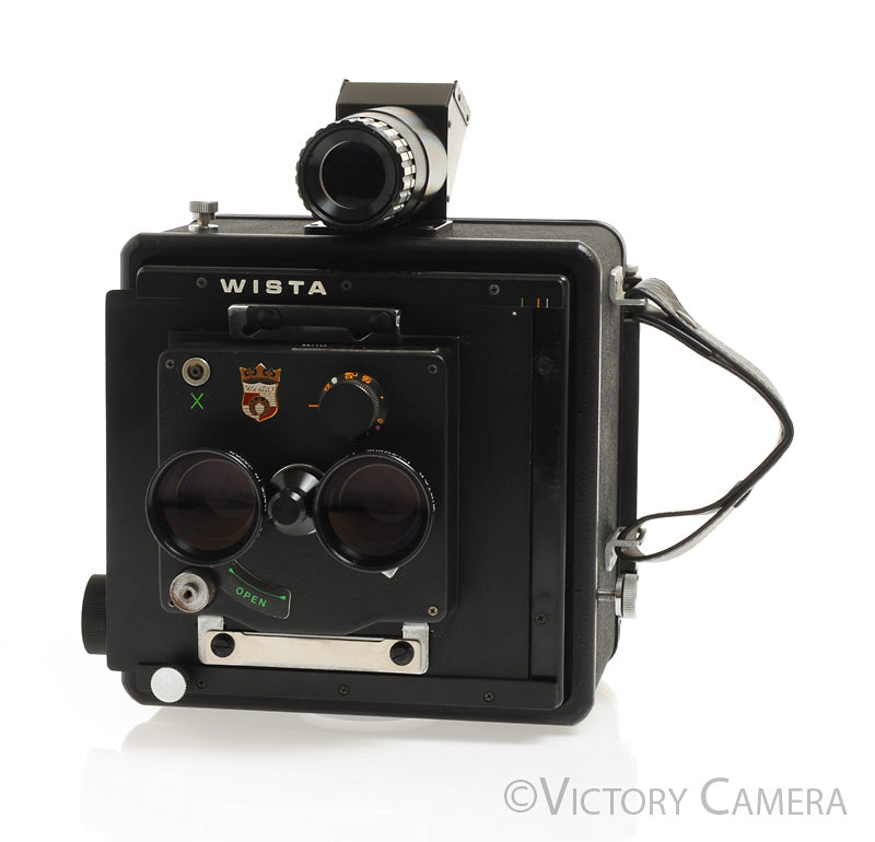 Wista 4x5 Passport Camera with Dual 130mm f5.6 Lenses [EX-] - Victory Camera